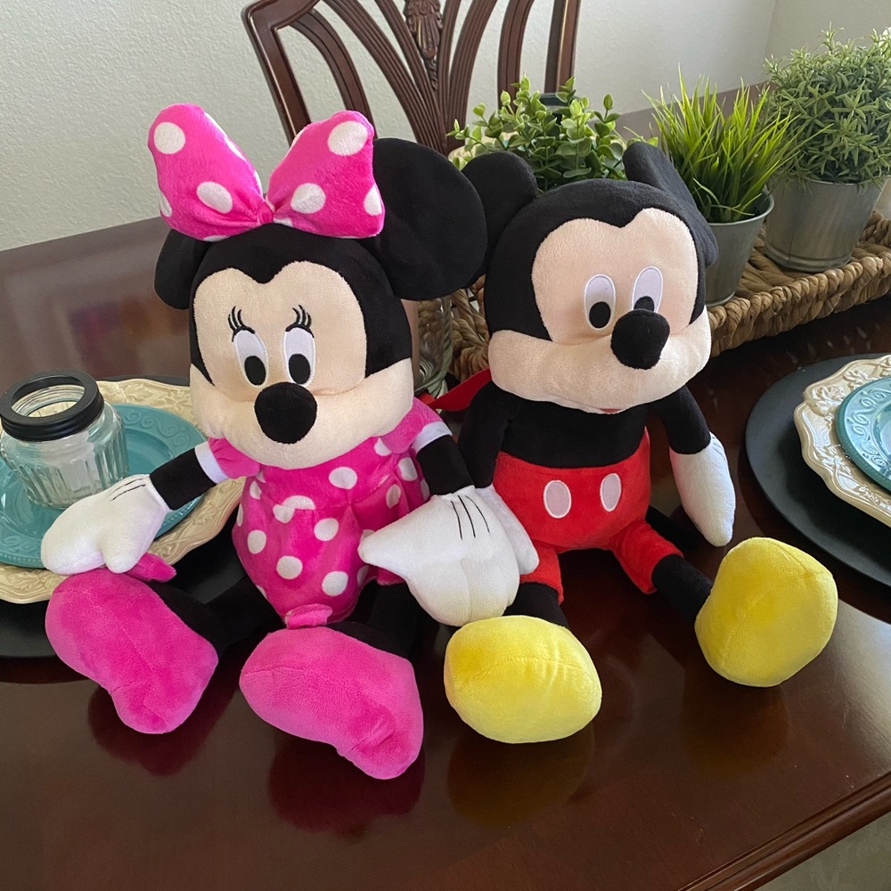 Disney Mickey Mouse & Minnie Mouse Plush Backpack